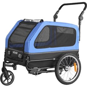 VEVOR Dog Bike Trailer, Supports up to 88 lbs, 2-in-1 Pet Stroller Cart Bicycle Carrier for Small & Large Dogs