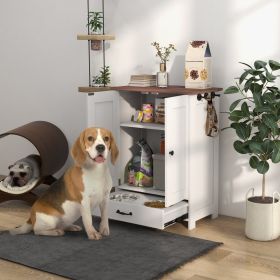 Pet Feeding Station (Option: White-915x450x195 mm)